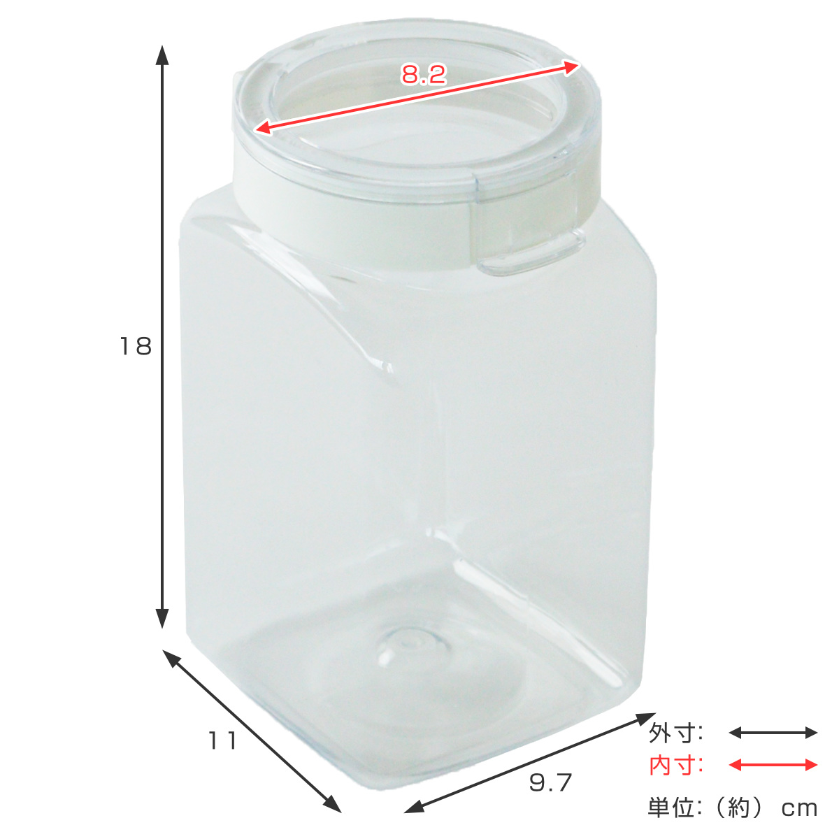 保存容器 1.4L フレッシュロック 角型 選べるカラー 白 緑 茶 ( キッチン収納 キャニスター 調味料入れ ストッカー 密閉 透明 プラスチック 日本製 ワンタッチ 高気密 引き出し収納 冷蔵庫収納 中が見える 軽量 おしゃれ ) 【チャコールブラウン】 チャコールブラウン