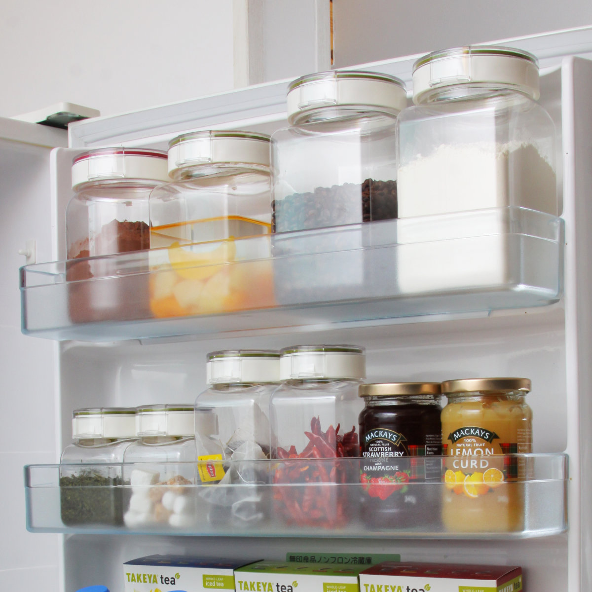 保存容器 1.4L フレッシュロック 角型 お得な同色6個セット 選べるカラー 白 緑 茶 ( キッチン収納 キャニスター 調味料入れ ストッカー 密閉 透明 日本製 プラスチック ワンタッチ 高気密 引き出し収納 冷蔵庫収納 中が見える ) 【ホワイト】 ホワイト