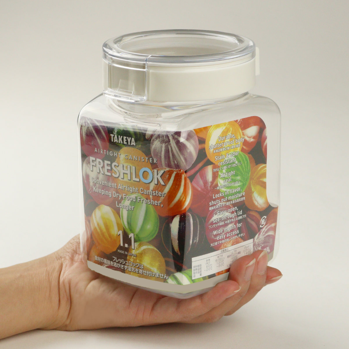 保存容器 1.1L フレッシュロック 角型 選べるカラー 白 緑 茶 ( キッチン収納 キャニスター 調味料入れ ストッカー 密閉 透明 プラスチック 日本製 ワンタッチ 高気密 引き出し収納 冷蔵庫収納 中が見える 軽量 おしゃれ ) 【グリーン】 グリーン