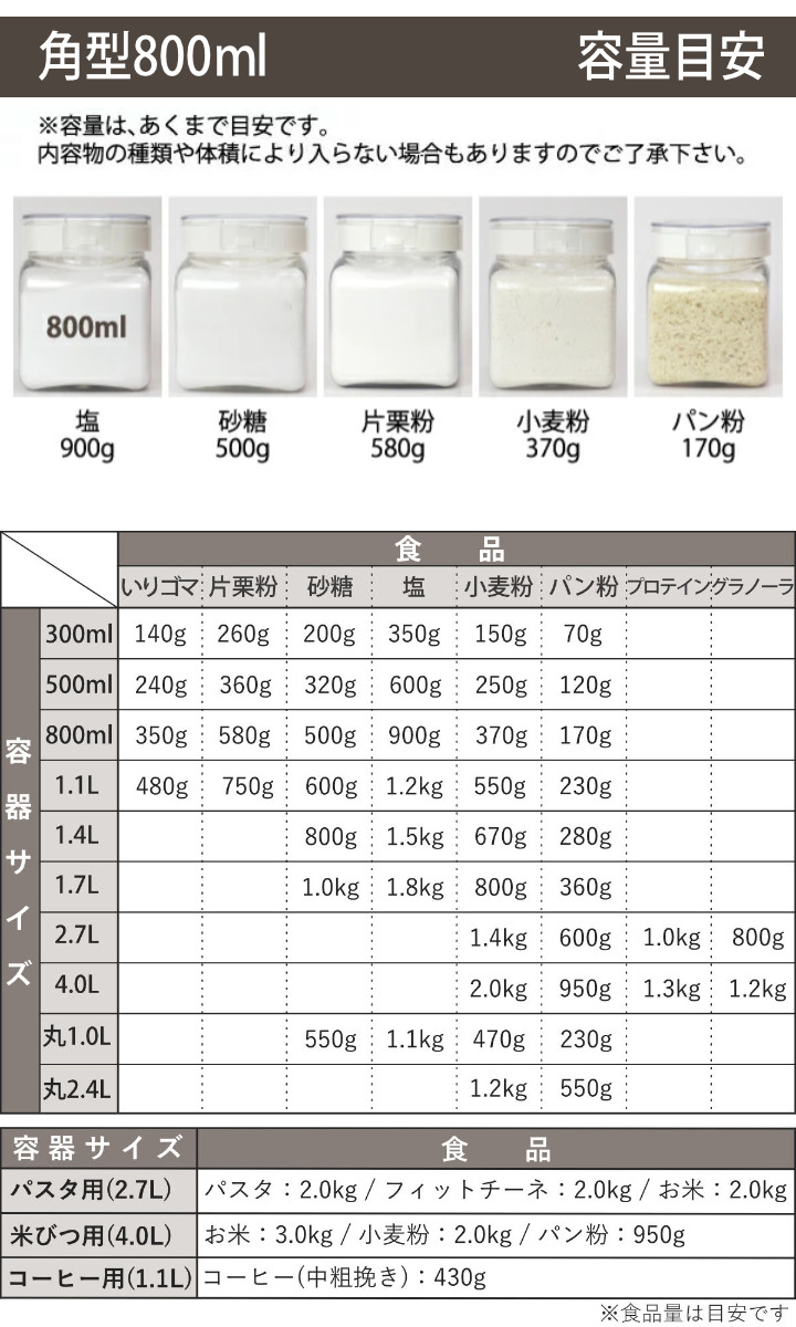 保存容器 800ml フレッシュロック 角型 選べるカラー 白 緑 茶 ( キッチン収納 キャニスター 調味料入れ ストッカー 密閉 透明 プラスチック 日本製 ワンタッチ 高気密 引き出し収納 冷蔵庫収納 中が見える 軽量 おしゃれ ) 【チャコールブラウン】 チャコールブラウン