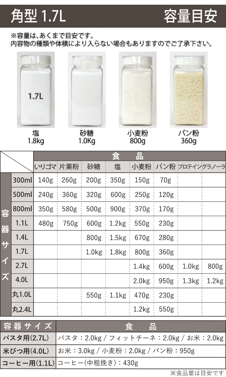 保存容器 1.7L フレッシュロック 角型 お得な同色6個セット 選べるカラー 白 緑 茶 ( キッチン収納 キャニスター 調味料入れ プラスチック 引き出し収納 冷蔵庫収納 FRESHLOK キッチン 収納 シンク下 粉物入れ ) 【チャコールブラウン】 チャコールブラウン