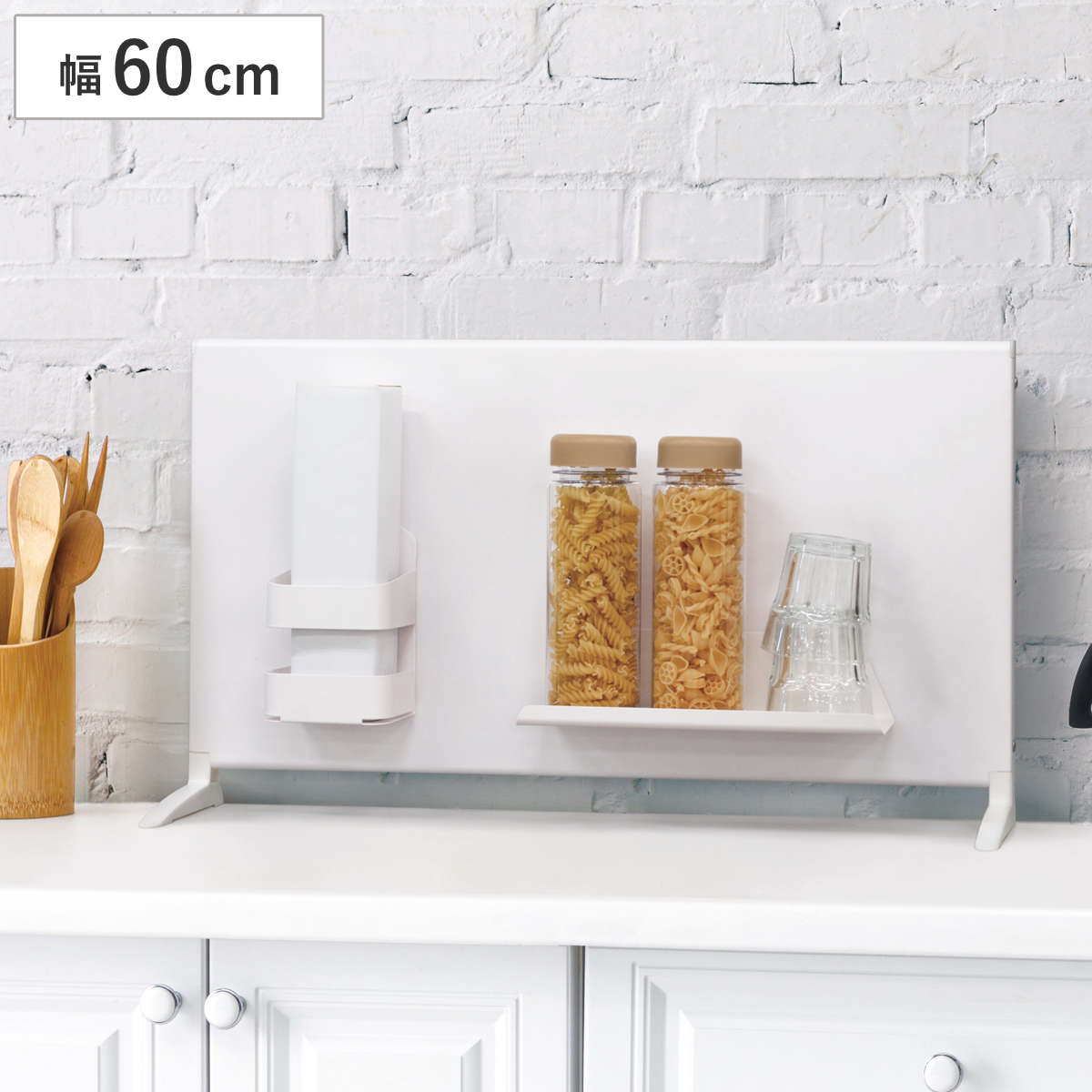 マグネットボード スタンド プラス ハイタイプ 幅60cm トレイ 小物ホルダー ( マグネット ラック キッチン 収納 整理 整頓 卓上 置き型 マグネット収納 キッチン収納 棚 トレー シンク コンロ 周り スチールボード 3点セット )