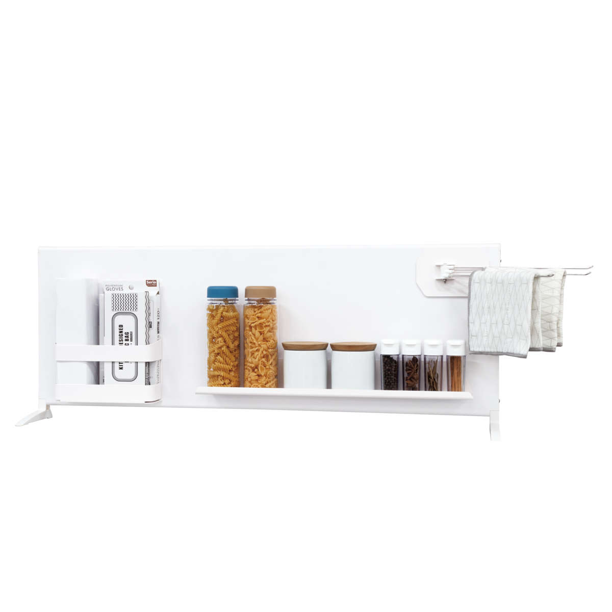 マグネットボード スタンド プラス ハイタイプ 幅90cm トレイ ホルダー ふきん掛け ( マグネット ラック キッチン 収納 整理 整頓 卓上 置き型 マグネット収納 キッチン収納 トレー シンク コンロ 周り スチールボード 4点セット )