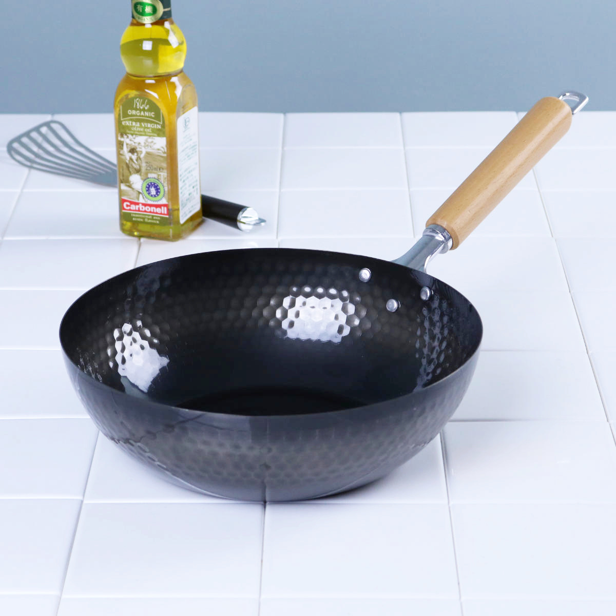 鉄フライパン 24cm IH対応 スゴ軽 槌目鉄炒め鍋 日本製 （ ガス火対応