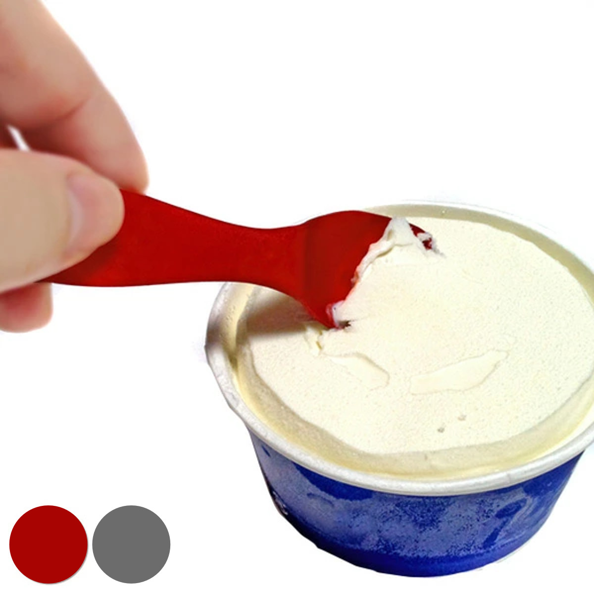 アルミ アイスクリームスプーン （ アイス 溶ける スプーン カトラリー アルミ製 熱伝導 溶かす ） 【レッド】