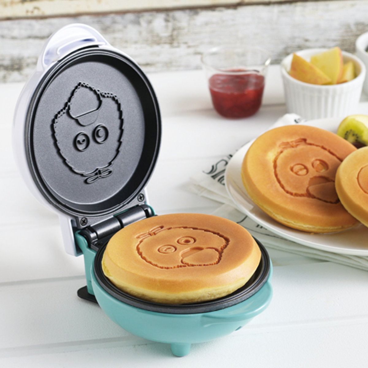 パンケーキメーカー 電動 ガチャピン・ムック ( ホットケーキメーカー ホットプレート パンケーキ 電気 フッ素加工 焦げ付きにくい お手入れ簡単 両面 焼き印 キッチン家電 かわいい キャラクター )