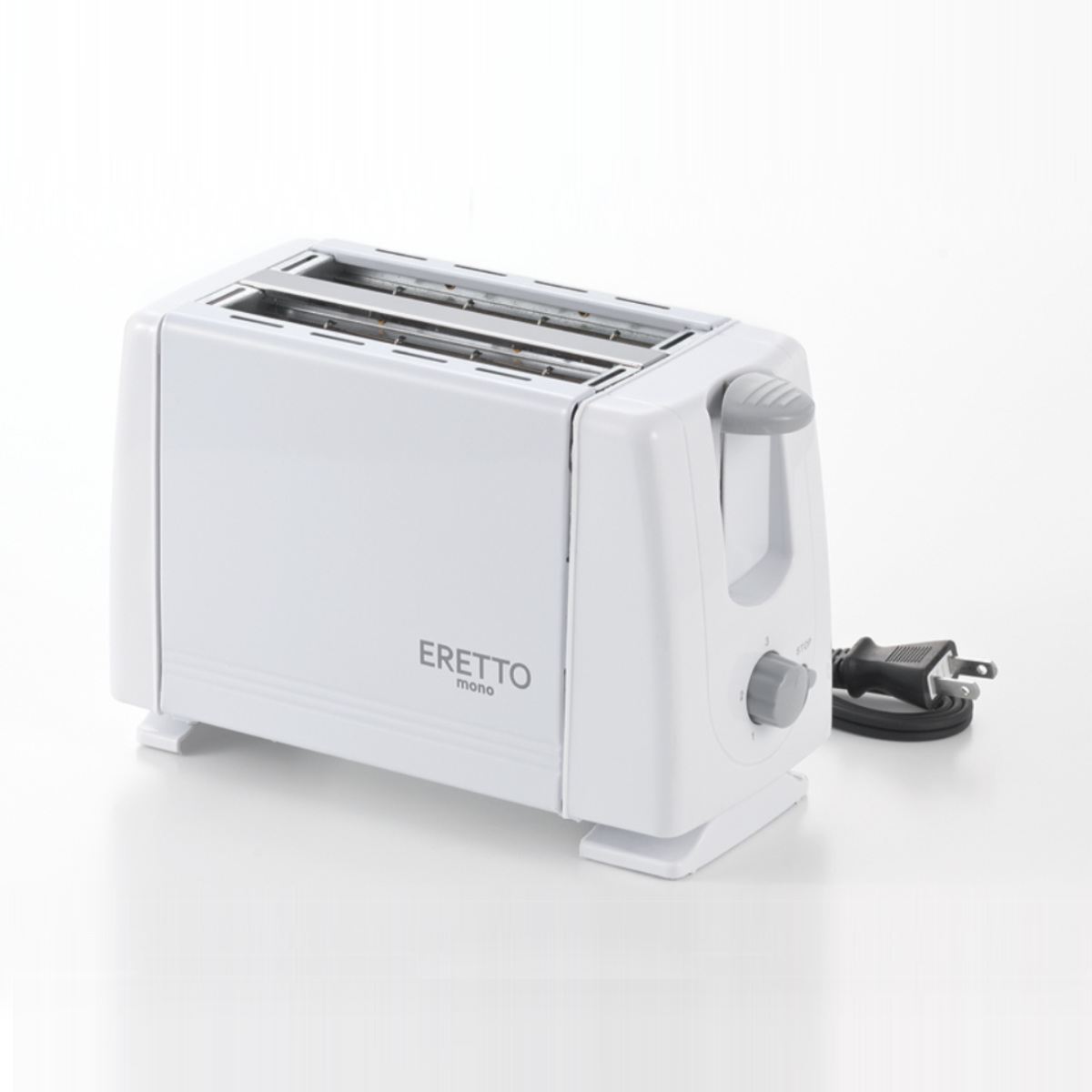 ポップアップトースター ERETTO mono 2枚 ( トースター パン焼き機 パン焼き器 トースト パン コンパクト 2枚焼き ポップアップ式 朝食 朝食作り 1人暮らし キッチン家電 白 )