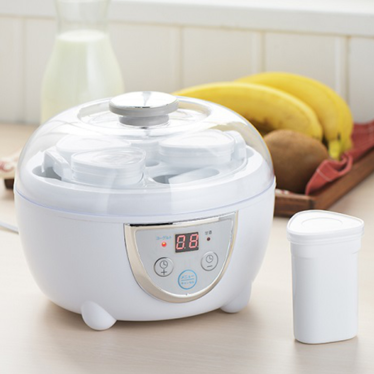 ヨーグルトメーカー 甘酒 飲むヨーグルト 発酵フードメーカー ( 800ml 100ml タイマー機能 温度調節機能 調理家電 発酵食品 専用容器付き おしゃれ 自家製ヨーグルト 手作り 簡単 電動 キッチン家電 万能調理器 マルチ )