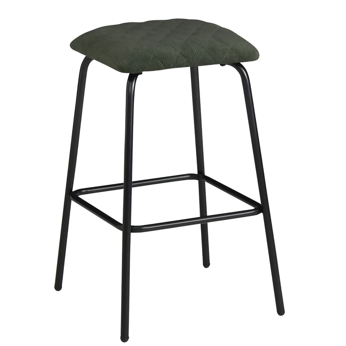 カウンターチェア 座面高63cm 2脚セット ゲンブ ハイスツール ( スツール チェア チェアー 1人掛け イス 椅子 いす 腰掛け キッチン 背もたれなし カウンター バーチェア クッション座面 ファブリック スチール ) 【グリーン】 グリーン