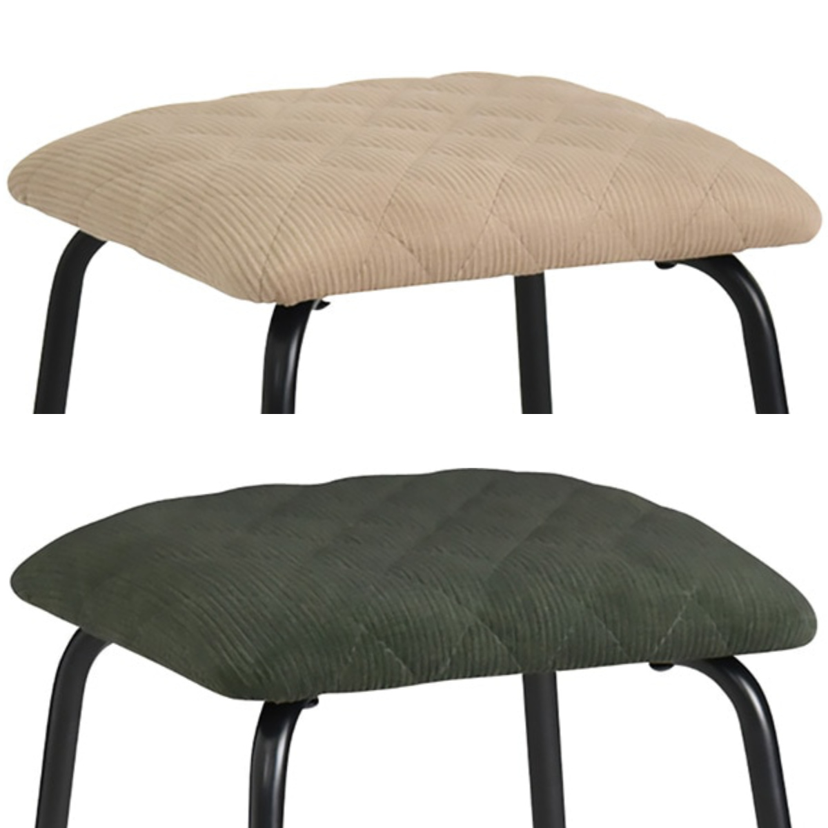 カウンターチェア 座面高63cm 2脚セット ゲンブ ハイスツール ( スツール チェア チェアー 1人掛け イス 椅子 いす 腰掛け キッチン 背もたれなし カウンター バーチェア クッション座面 ファブリック スチール ) 【グリーン】 グリーン