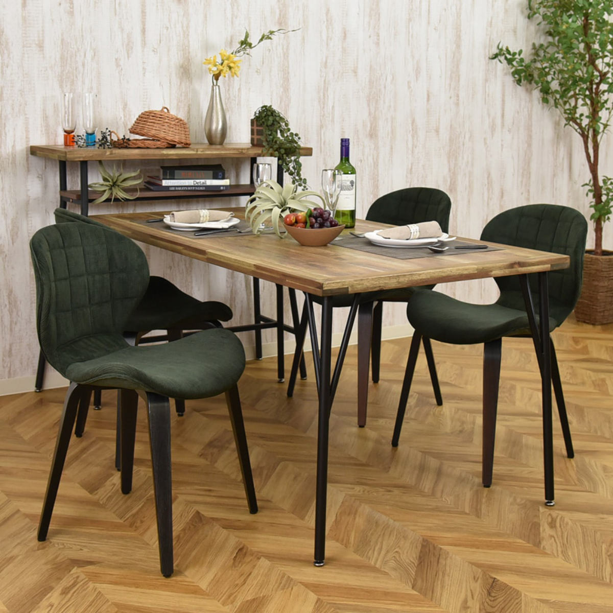 カウンターテーブル 幅98cm ゲンブ スチール脚 ( デスク 机 奥行38cm スリム 収納棚付き キッチンカウンター 木製テーブル 木製 古材調 ヴィンテージ風 天板 メラミン加工 傷 熱 強い アジャスター付き リビングデスク テーブル )