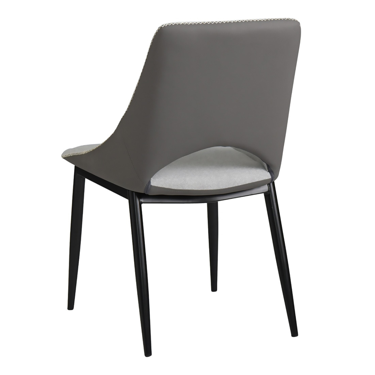 ダイニングチェア 座面高44cm 2脚入 メロン ファブリック ( チェア ダイニング イス 椅子 食卓椅子 レザー調 スチール脚 いす 食卓 リビング リビングチェア ウレタン ツートンカラー デスクチェア ) 【ライトグレー】 ライトグレー