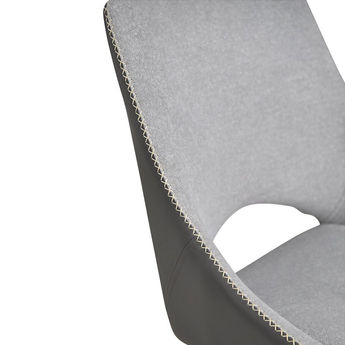 ダイニングチェア 座面高44cm 2脚入 メロン ファブリック ( チェア ダイニング イス 椅子 食卓椅子 レザー調 スチール脚 いす 食卓 リビング リビングチェア ウレタン ツートンカラー デスクチェア ) 【ライトグレー】 ライトグレー