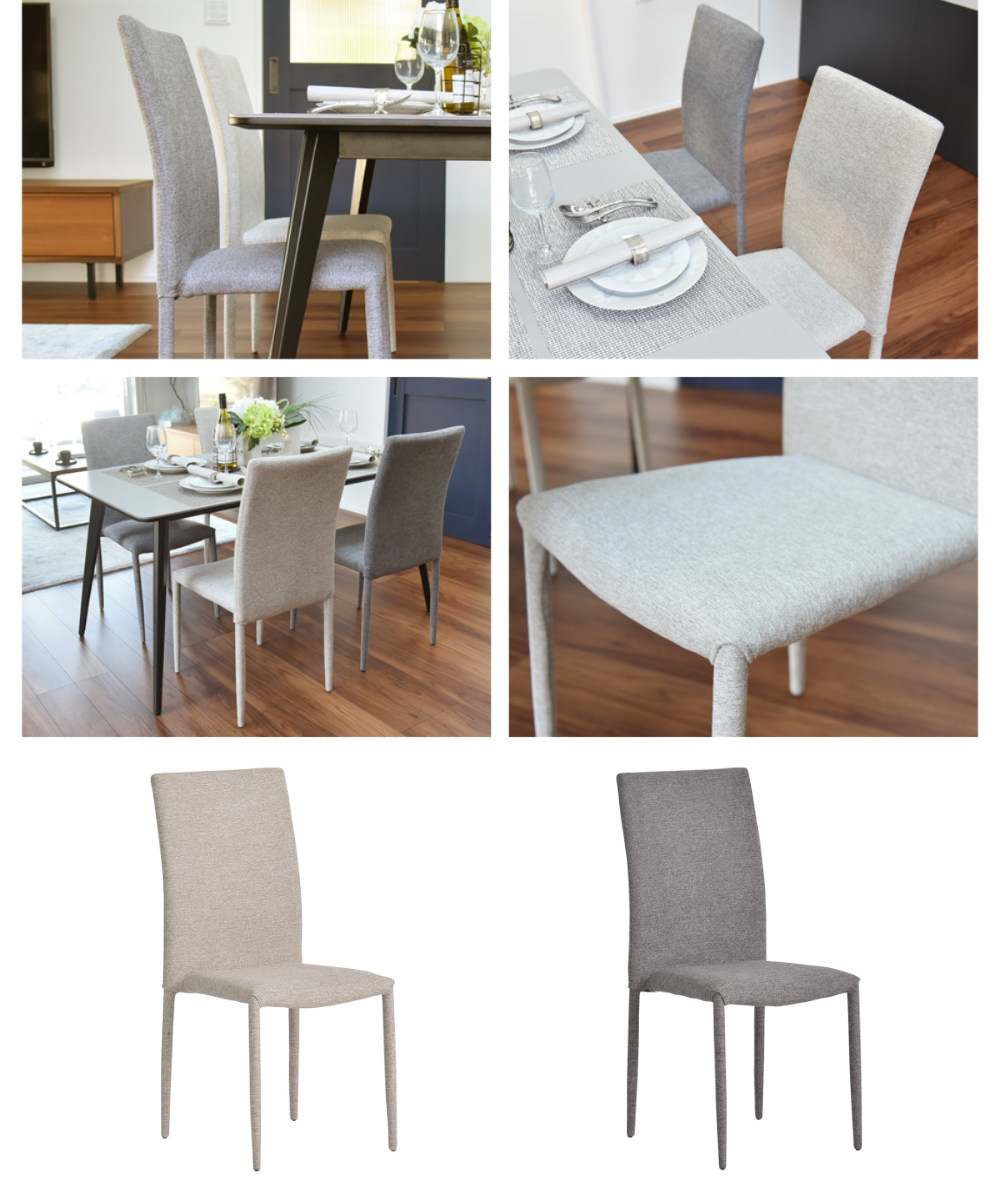 ダイニングチェア 座面高43cm 2脚セット スタッキング ( 食卓椅子 チェア イス 椅子 いす ダイニング 肘なし レザー調 ファブリック 完成品 ハイバック チェアー 食卓 リビング おしゃれ リビングチェア デスクチェア 積み重ね ) 【ライトベージュ】 ライトベージュ