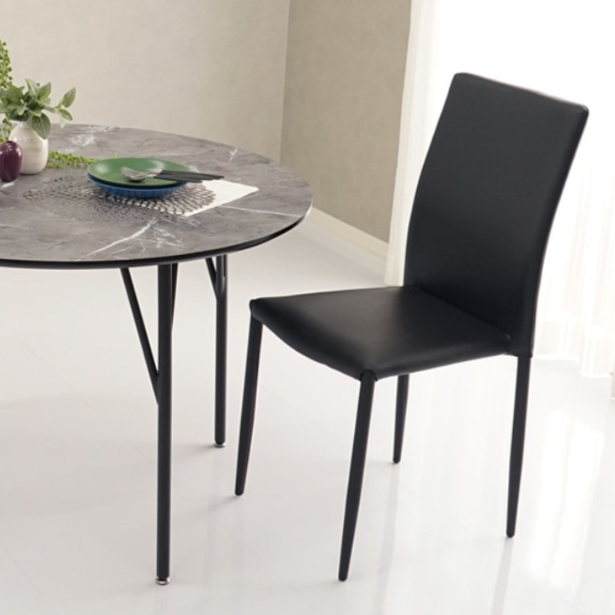 ダイニングチェア 座面高43cm 2脚セット スタッキング ( 食卓椅子 チェア イス 椅子 いす ダイニング 肘なし レザー調 ファブリック 完成品 ハイバック チェアー 食卓 リビング おしゃれ リビングチェア デスクチェア 積み重ね ) 【ライトベージュ】 ライトベージュ