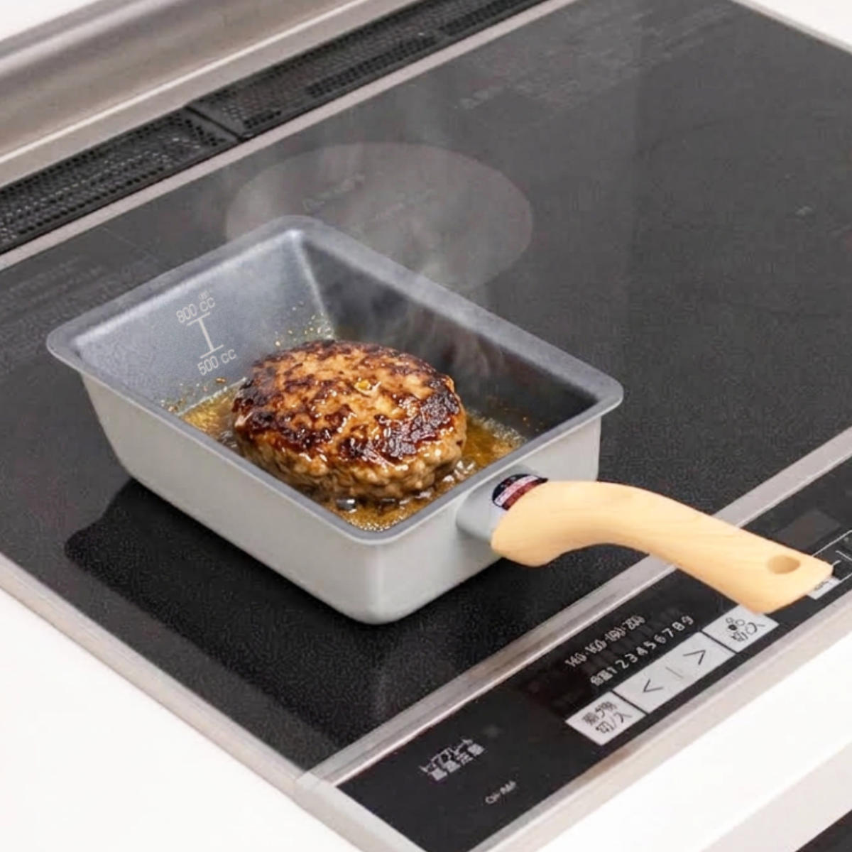 卵焼き器 13×18cm IH対応 蓋付き IH玉子焼&ガラス蓋セット ラクミ 深い卵焼き器 ( 卵焼きフライパン エッグパン 深型 アルミ 蓋 ふた フタ カバー 2点セット ガス火 フッ素コーティング 軽量 角型 長方形 蓋 ふた フライパン蓋 )