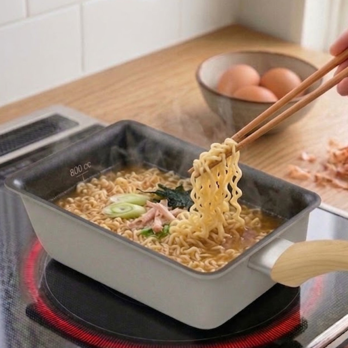 卵焼き器 13×18cm IH対応 蓋付き IH玉子焼&ガラス蓋セット ラクミ 深い卵焼き器 ( 卵焼きフライパン エッグパン 深型 アルミ 蓋 ふた フタ カバー 2点セット ガス火 フッ素コーティング 軽量 角型 長方形 蓋 ふた フライパン蓋 )