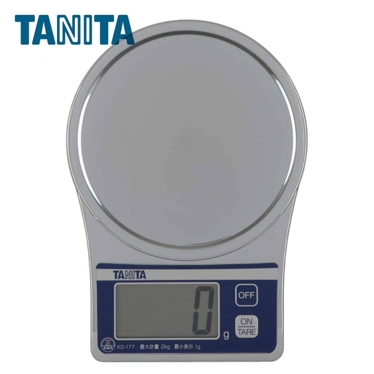 タニタ キッチンスケール 2kg 薄型 デジタル クロムメッキ加工 （ スケール クッキングスケール おしゃれ 計量 家庭用 はかり 計り 量り コンパクト 地域設定機能 オートオフ 0表示 追加計量 料理 お菓子づくり 下ごしらえ ）