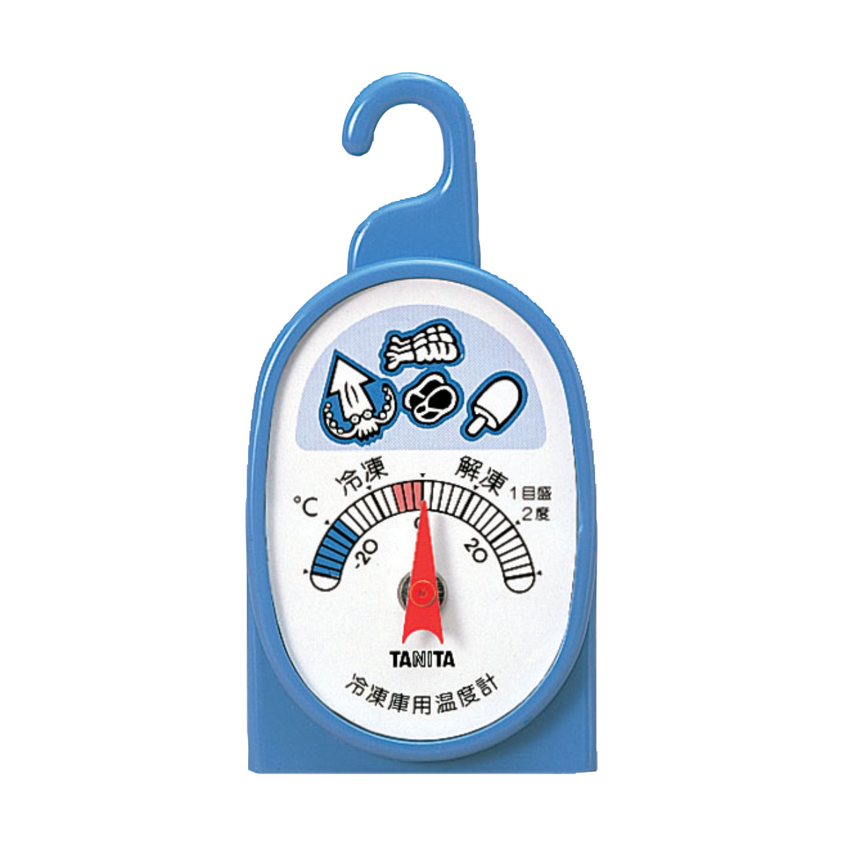 タニタ アナログ温度計 2個セット 冷凍用 冷蔵庫用 ( TANITA 温度計 冷蔵庫 冷凍庫 コンパクト フック付き 吊り下げ 温度管理 キッチンツール キッチン便利グッズ )