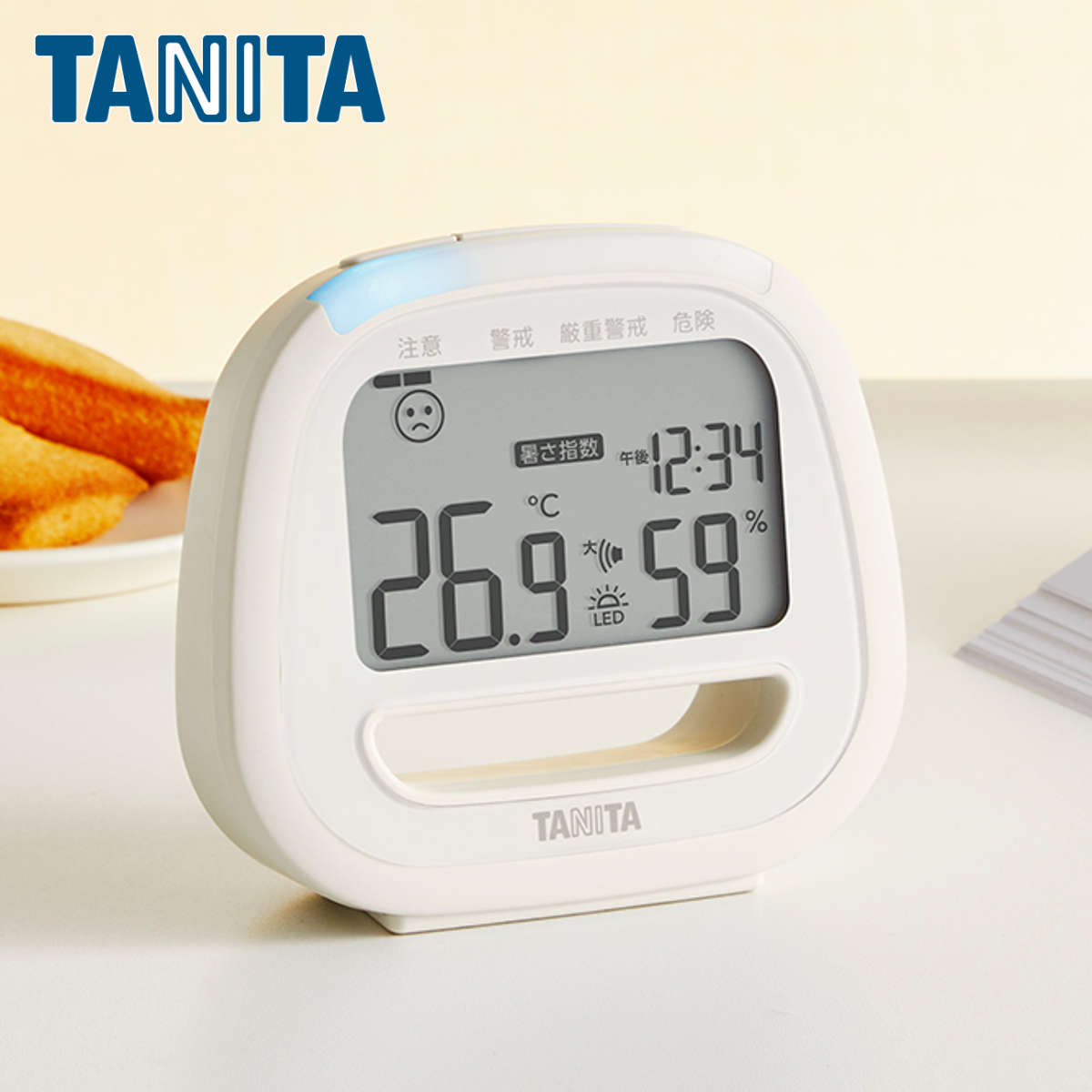 タニタ コンディションセンサー 危険アラーム付き 熱中症 インフルエンザ （ 温湿度計 温度計 湿度計 熱中症アラーム 時計付き 電池式 デジタル 温度 湿度 測定器 温度湿度計 デジタル時計 見やすい 赤ちゃん 乾燥 ウイルス 対策 ）