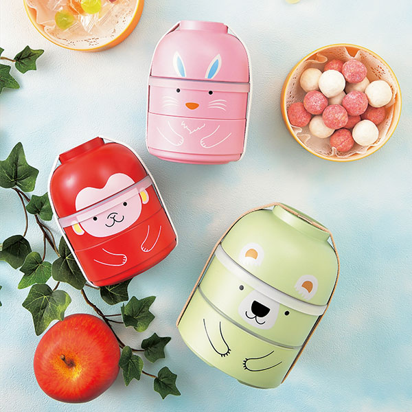 dショッピング |お弁当箱 2段 お椀付き こけし弁当 アニマル
