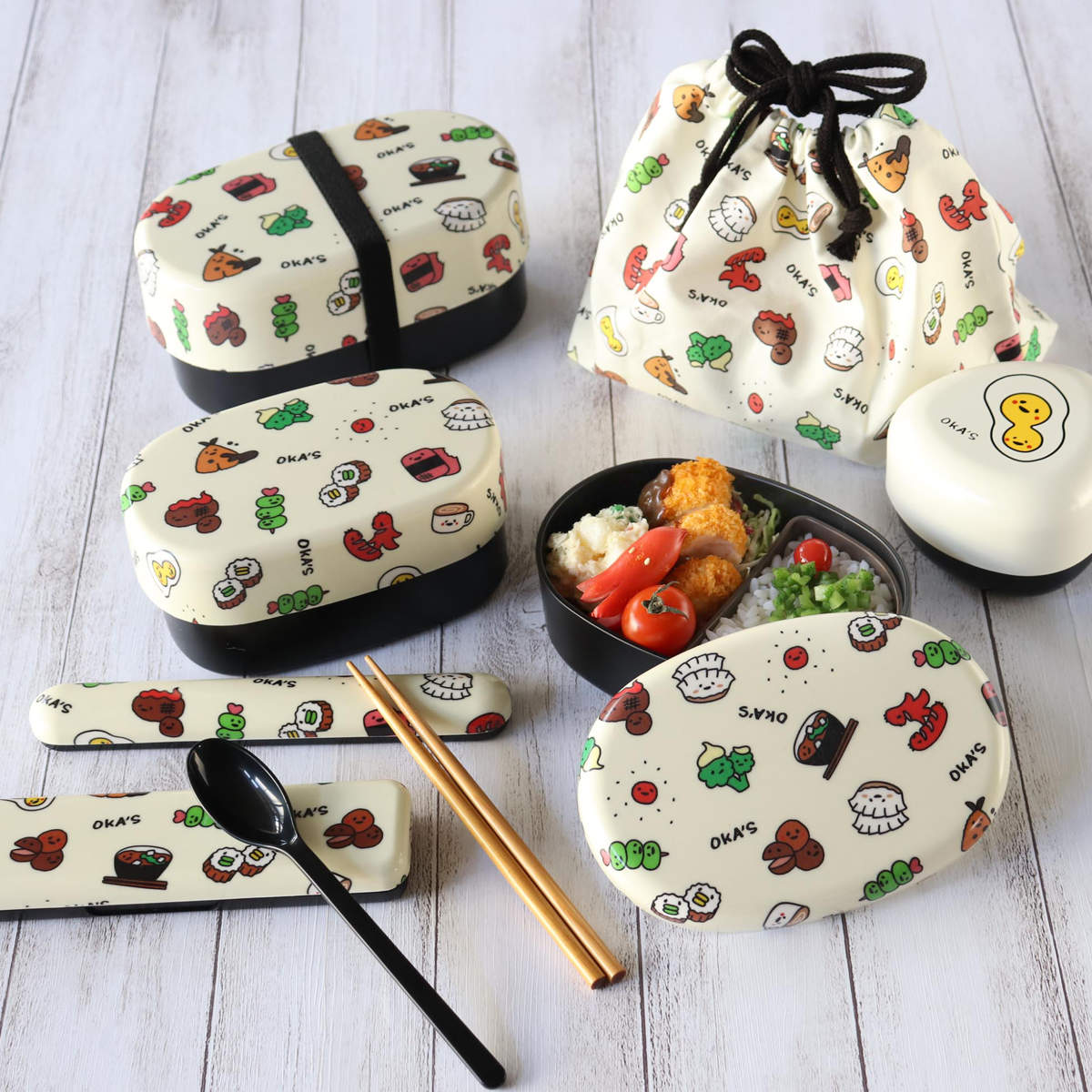 弁当箱 480ml 1段 布貼小判一段弁当 480 OKA’S ( お弁当箱 レンジ対応 食洗機対応 ドーム型 ランチバンド付き 小判型 日本製 レンジOK 食洗機OK 中子付き 一段 お弁当 弁当 一段弁当箱 ランチグッズ お弁当グッズ )