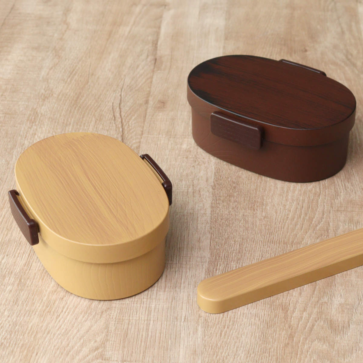 弁当箱 さっと洗えるお弁当箱 プレミアム 木目小判弁当 小 480ml タイト式 ( お弁当箱 ランチボックス レンジ対応 食洗機対応 一段 木目調 レンジOK 食洗機OK 弁当 お弁当 仕切り付き 大人 1段 日本製 ) 【ひのき】 ひのき