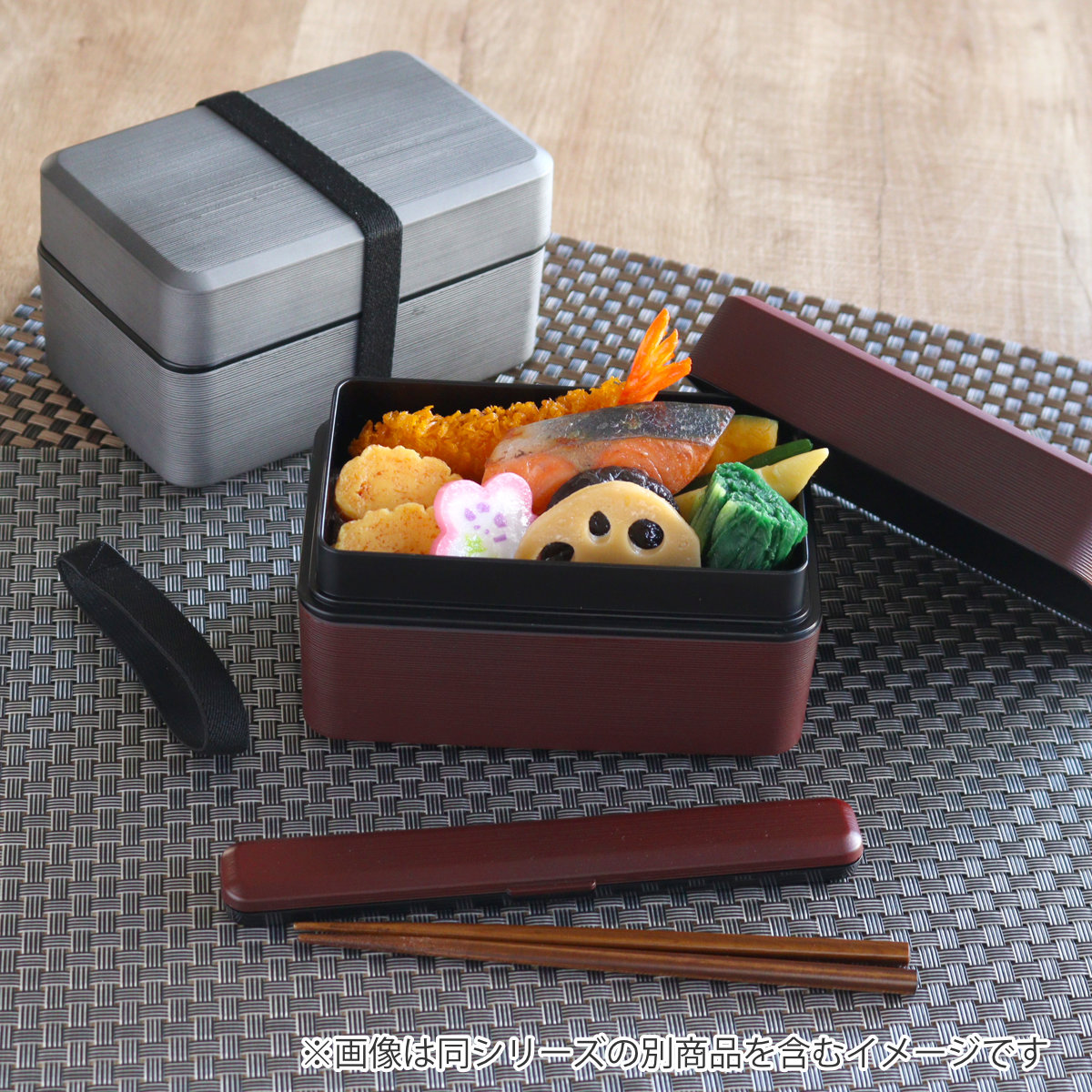 弁当箱 750ml 2段 大和千筋弁当 銀朱 銀研 ( お弁当箱 食洗機対応 レンジ対応 バンド付 和 日本製 シンプル 二段 和風 レンジOK 食洗機OK 二段弁当箱 弁当 お弁当 ランチベルト付き シール蓋 ) 【銀朱】 銀朱