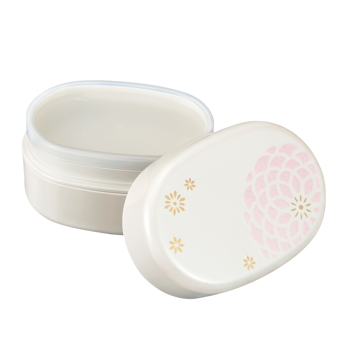 弁当箱 390ml コンパクトランチ パール百華 ( お弁当箱 ランチボックス レンジ対応 食洗機対応 二段 偏光 小判型 女子 日本製 レンジOK 食洗機OK 弁当 お弁当 入れ子式 ランチバンド付き 女性 おしゃれ ) 【ピンク】 ピンク