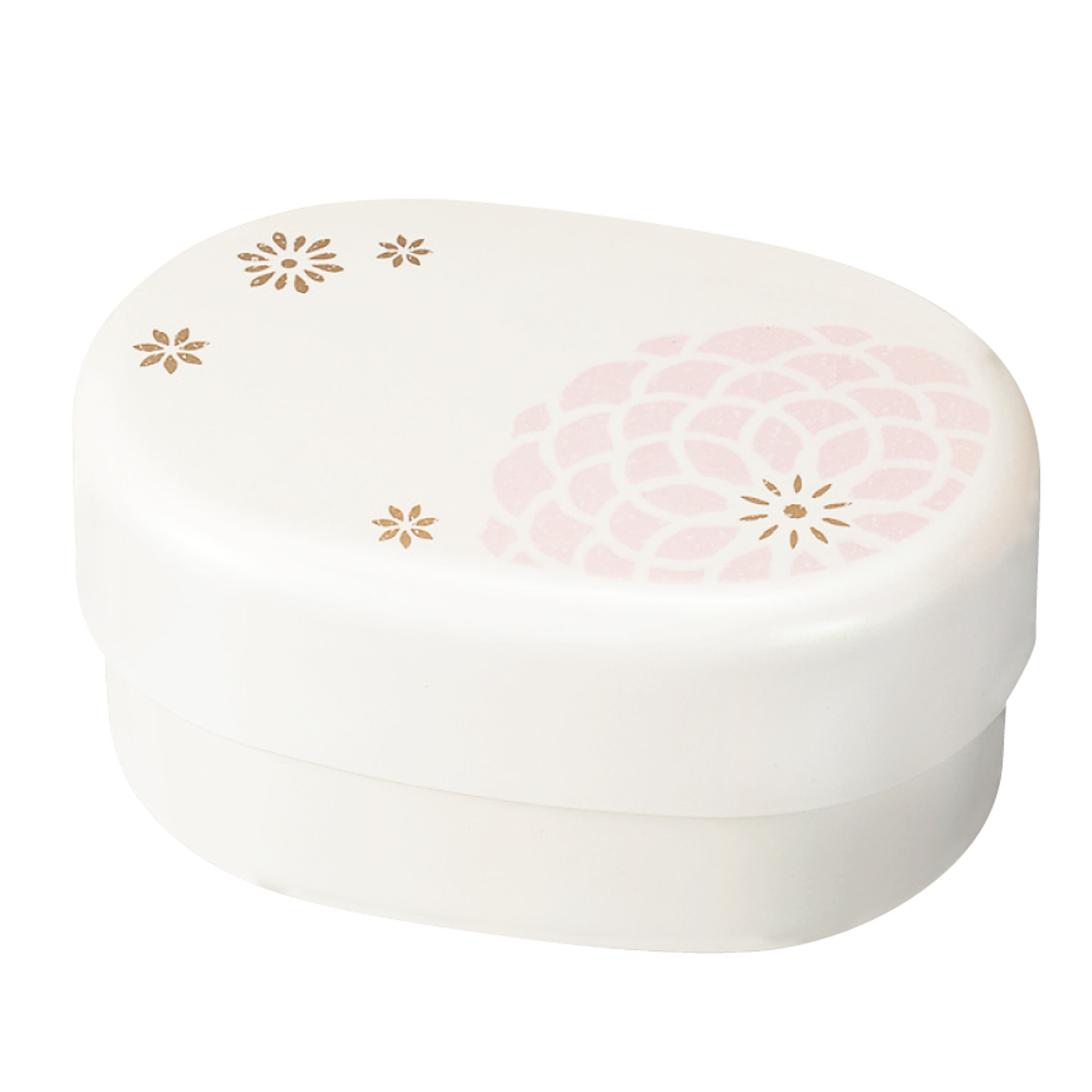 弁当箱 390ml コンパクトランチ パール百華 ( お弁当箱 ランチボックス レンジ対応 食洗機対応 二段 偏光 小判型 女子 日本製 レンジOK 食洗機OK 弁当 お弁当 入れ子式 ランチバンド付き 女性 おしゃれ ) 【ピンク】 ピンク