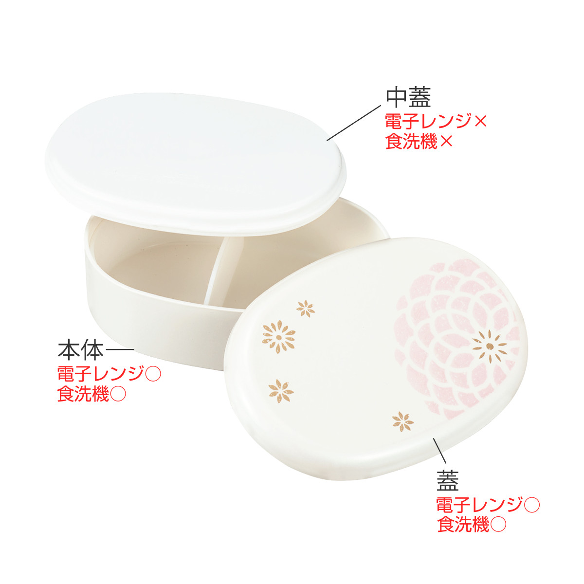 弁当箱 480ml 小判一段弁当 パール百華 ( お弁当箱 ランチボックス レンジ対応 食洗機対応 一段 偏光 小判型 女子 日本製 レンジOK 食洗機OK 弁当 お弁当 中子付き ランチバンド付き 女性 おしゃれ ) 【グレー】 グレー