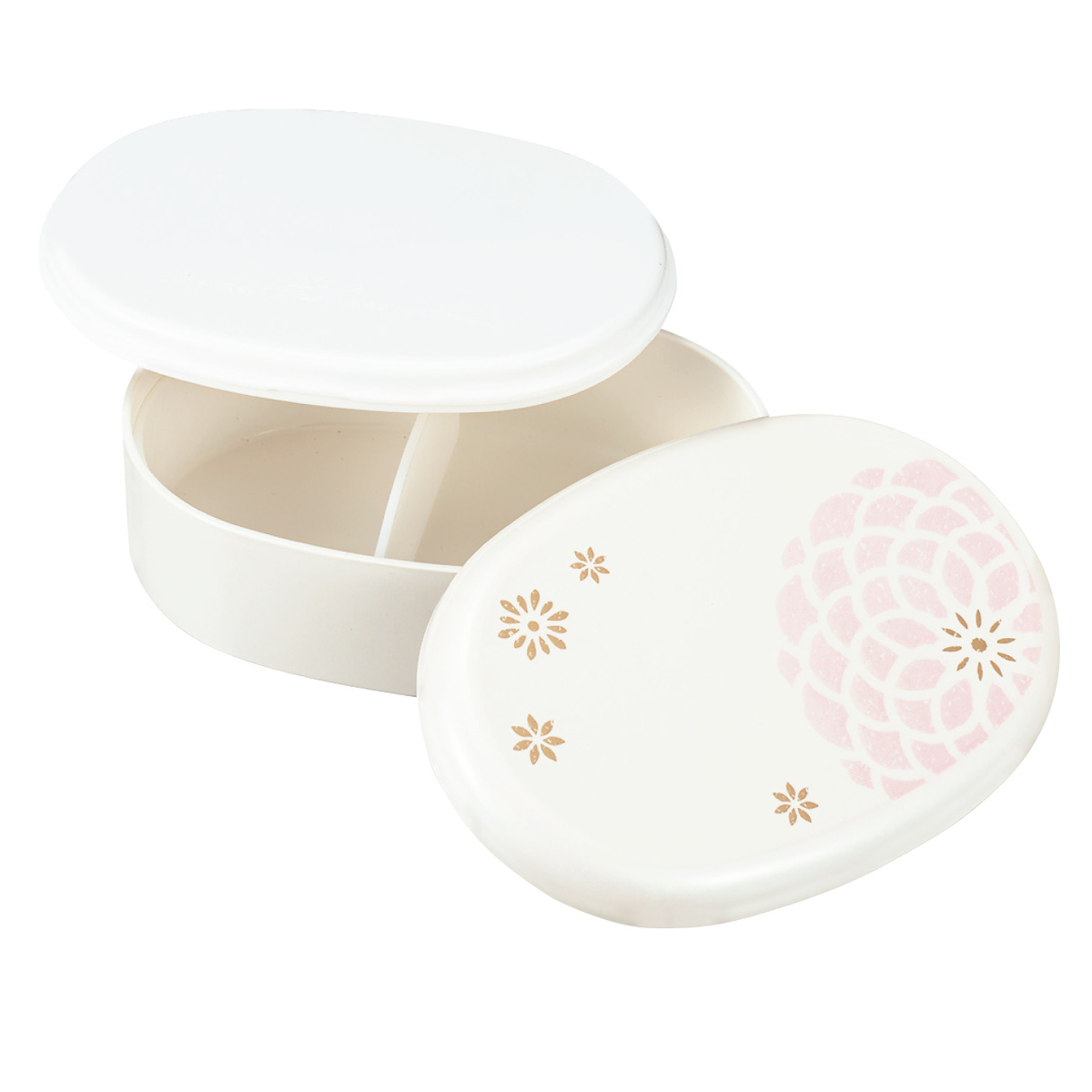 弁当箱 480ml 小判一段弁当 パール百華 ( お弁当箱 ランチボックス レンジ対応 食洗機対応 一段 偏光 小判型 女子 日本製 レンジOK 食洗機OK 弁当 お弁当 中子付き ランチバンド付き 女性 おしゃれ ) 【グレー】 グレー