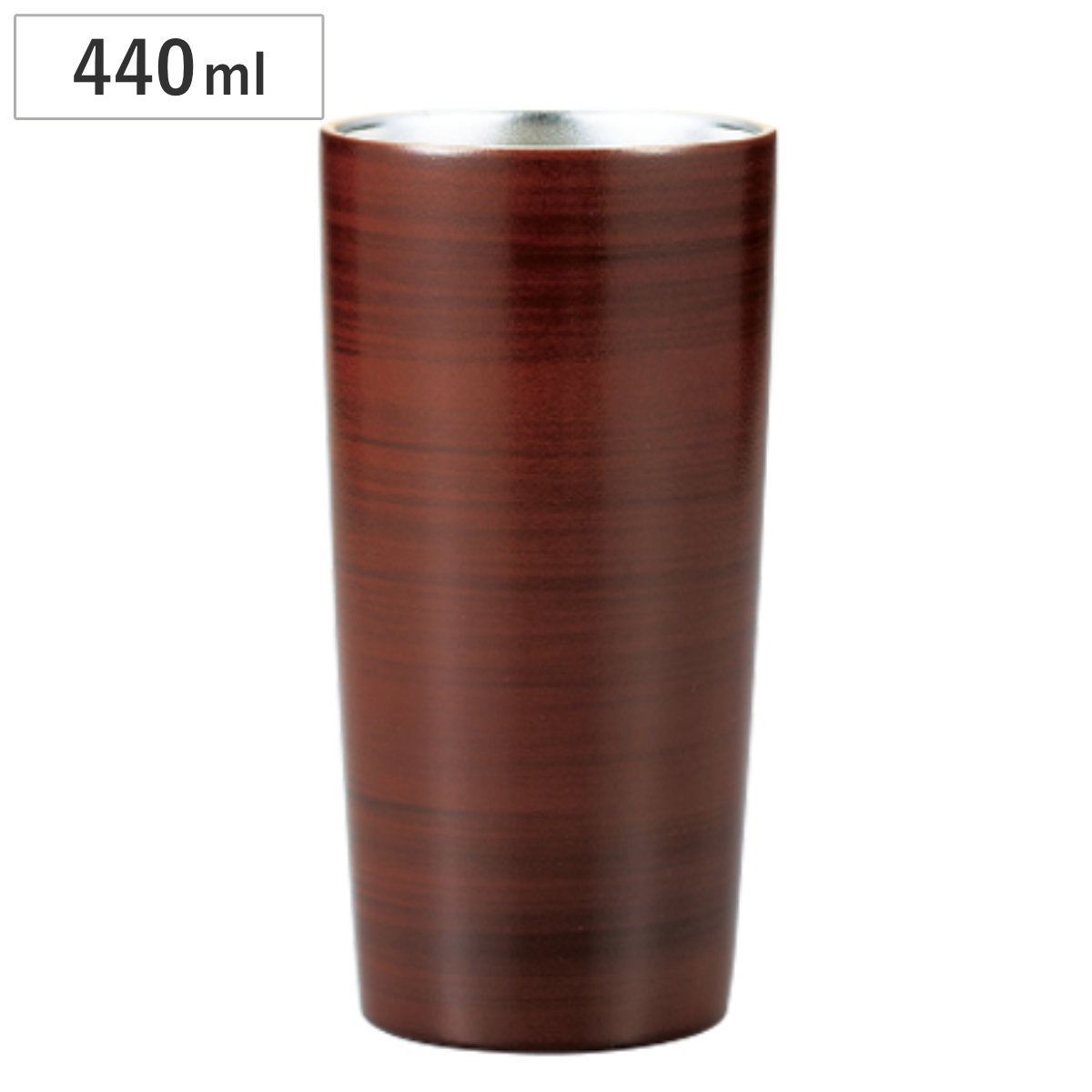 タンブラー 真空ステンレスタンブラー 440ml （ ステンレス 保冷 保温 アイス ホット 対応 コップ 食器 おしゃれ 木目調 栃木目 ）