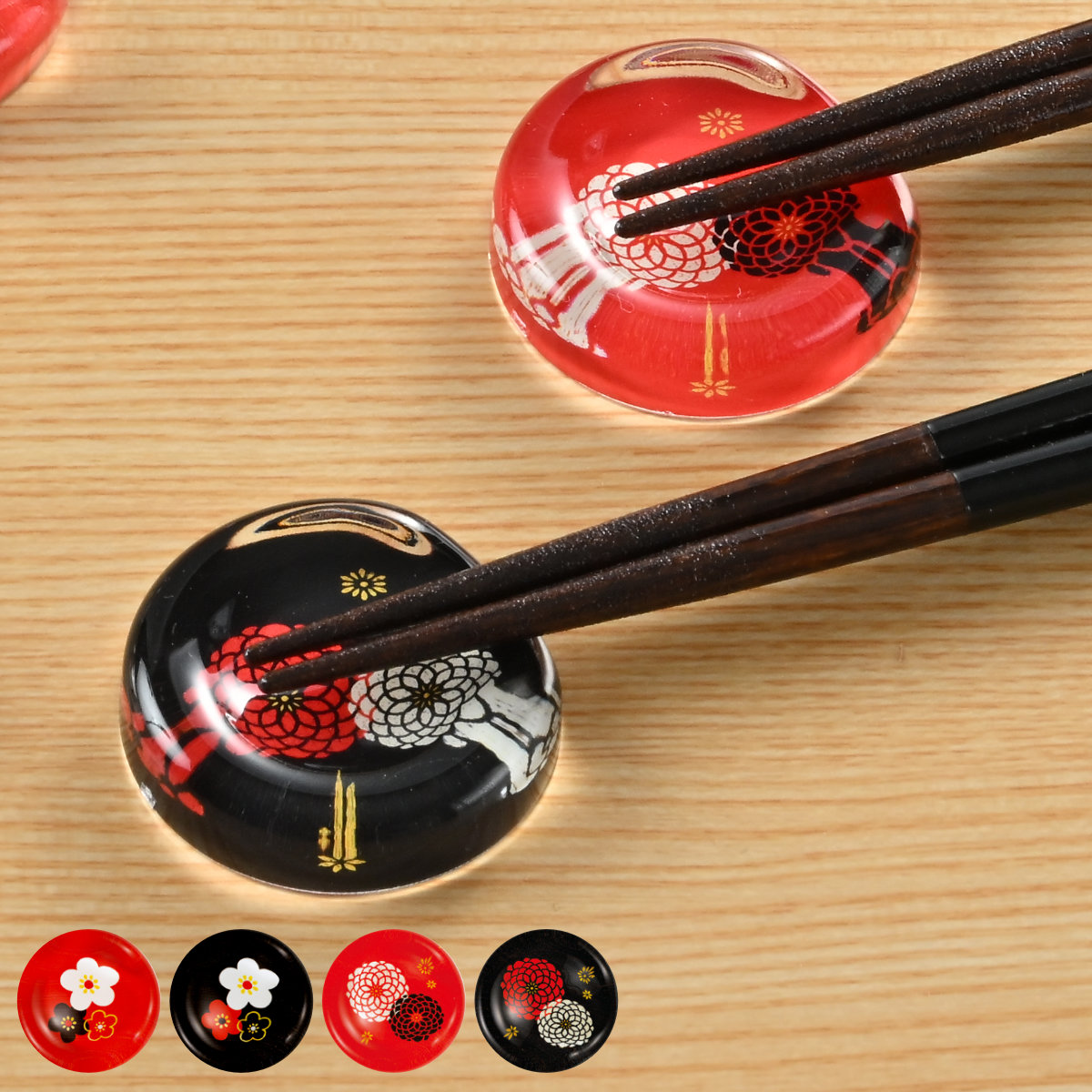 箸置き アクリル箸置き （ 花柄 アクリル ガラス風 日本製 箸 置き 箸おき お箸置き カトラリー 和柄 和風 和雑貨 花 梅 百華 おしゃれ ） 【赤百華】