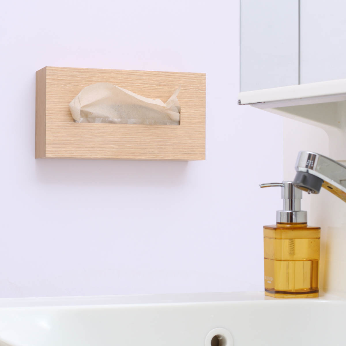 ティッシュケース バスク マグネット ペーパーホルダー ( マグネットタイプ 日本製 ティッシュボックス 木製 磁石 冷蔵庫 洗濯機 キッチン ポリ袋 ティッシュ 収納 ケース インテリア 雑貨 ) 【ナチュラル】 ナチュラル