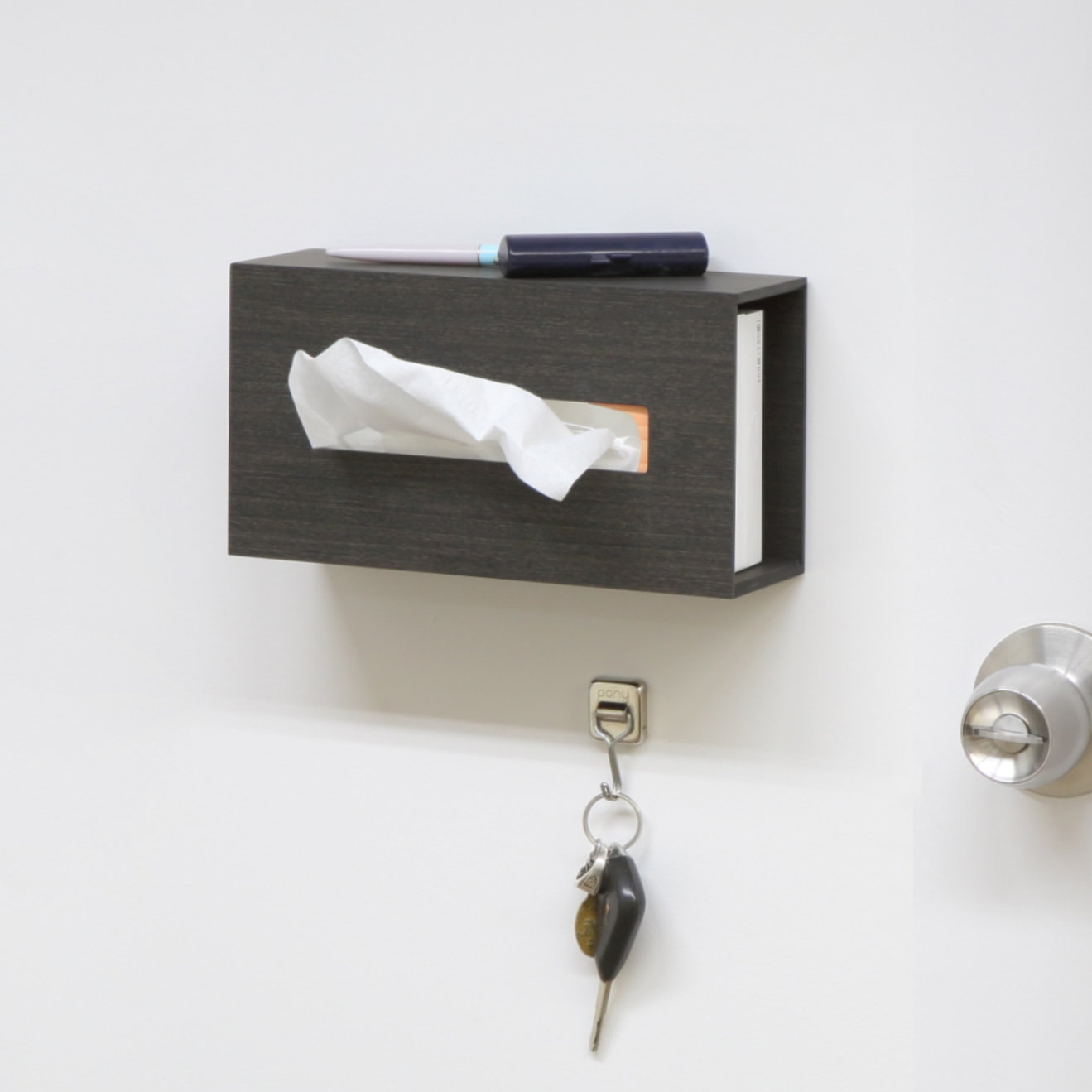 ティッシュケース バスク マグネット ペーパーホルダー ( マグネットタイプ 日本製 ティッシュボックス 木製 磁石 冷蔵庫 洗濯機 キッチン ポリ袋 ティッシュ 収納 ケース インテリア 雑貨 ) 【ナチュラル】 ナチュラル