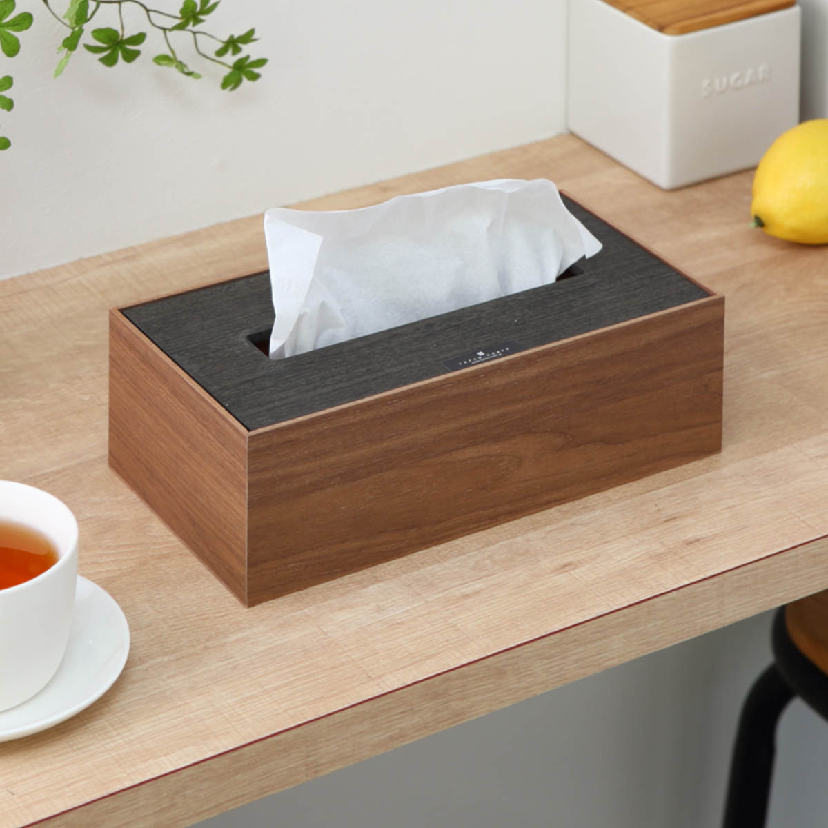 ティッシュケース バスク ティッシュBOX 木製 M ( ティッシュカバー ボックスティッシュ 収納 日本製 ティッシュ ケース ティッシュ入れ ティッシュボックス インテリア リビング シンプル ) 【ブラウン】 ブラウン