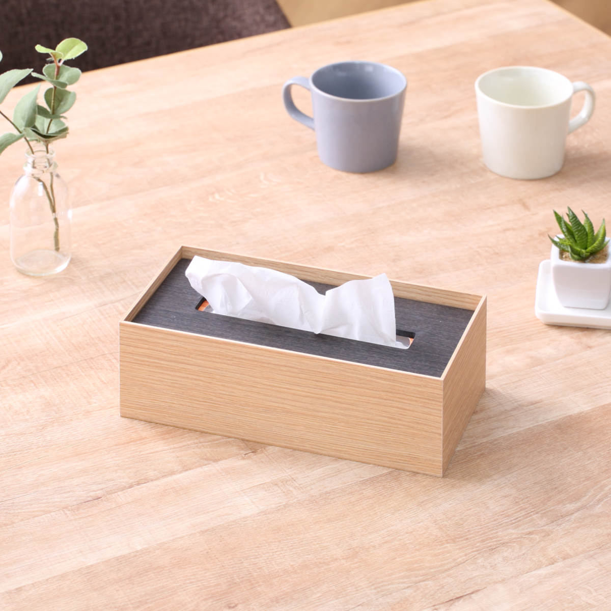 ティッシュケース バスク ティッシュBOX 木製 M ( ティッシュカバー ボックスティッシュ 収納 日本製 ティッシュ ケース ティッシュ入れ ティッシュボックス インテリア リビング シンプル ) 【ブラウン】 ブラウン