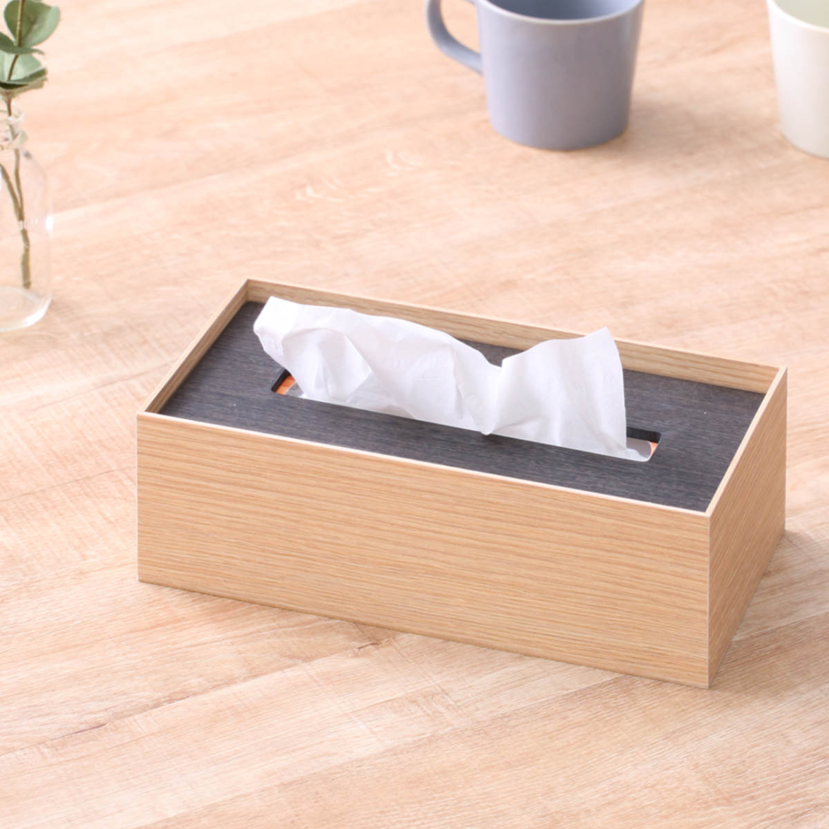 ティッシュケース バスク ティッシュBOX 木製 M ( ティッシュカバー ボックスティッシュ 収納 日本製 ティッシュ ケース ティッシュ入れ ティッシュボックス インテリア リビング シンプル ) 【ブラウン】 ブラウン