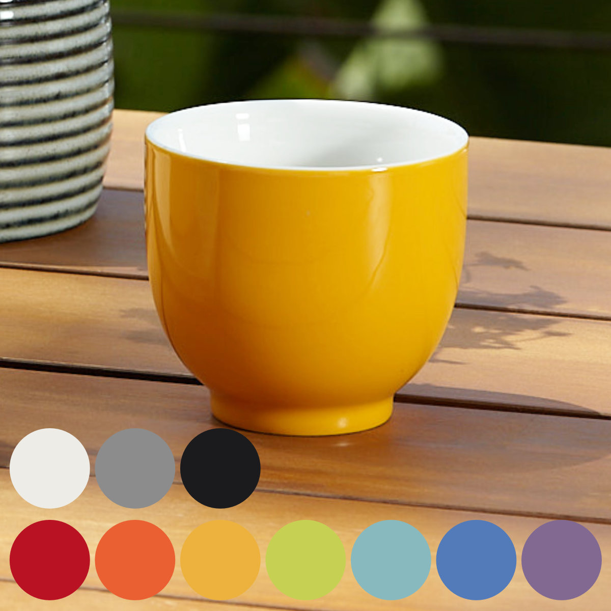 ティーカップ 207ml FORLIFE Qティーカップ （ 陶器 電子レンジ対応 食洗機対応 コップ カップ コーヒーカップ カラフル 取っ手なし 紅茶 コーヒー 珈琲 湯呑 湯飲み 湯のみ お茶 緑茶 ハーブティー おしゃれ かわいい ） 【ホワイト】