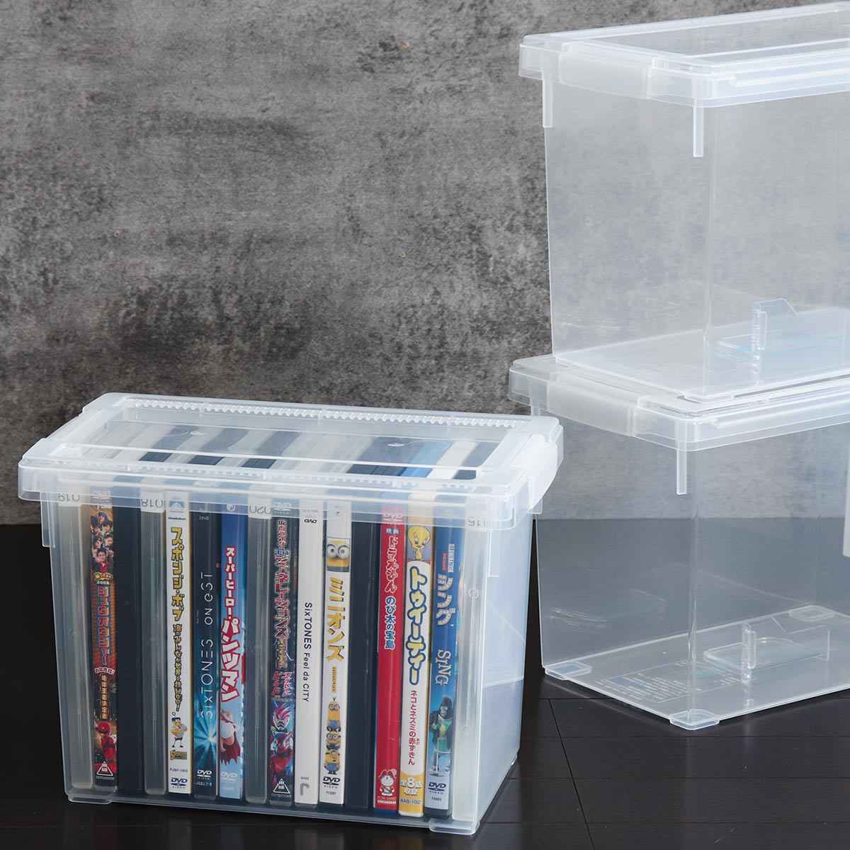 DVD収納ケース いれと庫 DVD用 ライト （ 収納ケース 収納ボックス メディア収納 ボックス ケース フタ付き 仕切り板付き プラスチック