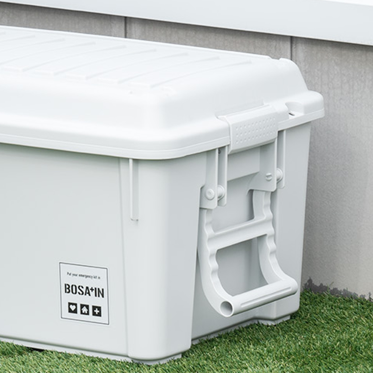 コンテナボックス ベランダキャスターボックス BOSA+IN 幅48×奥行76×高さ40cm ( キャスター付き 収納ケース 収納 フタ付き ボックス 収納コンテナ 大容量 ケース スタッキング バックル付き 頑丈箱 防災グッズ 防災 ロック付き )