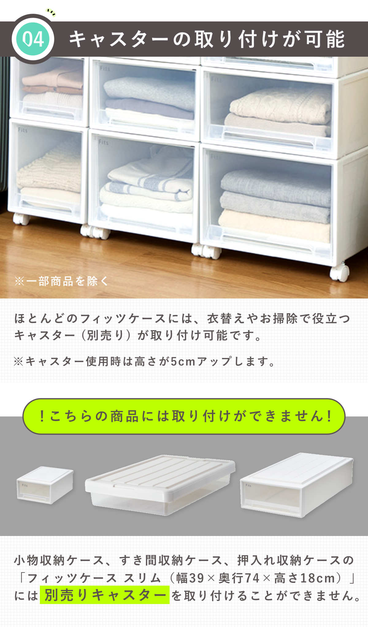 収納ケース Fits フィッツ フィッツケース ワイド ディープ 引き出し 小物 ( 収納ボックス 収納 ケース 小物収納 幅45 奥行45 高さ30 天馬 衣装ケース 積み重ね 押し入れ 押入れ クローゼット収納 引き出し収納 ) 【ホワイトクリア】 ホワイトクリア