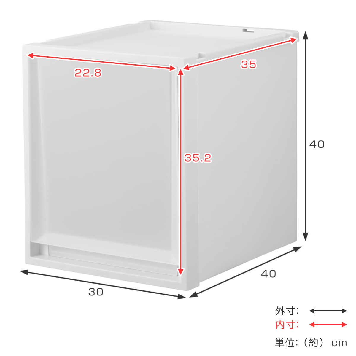 収納ケース Fits フィッツケース マルチ 40-30L ( 幅30×奥行40×高さ40cm 収納 ケース 衣類収納 積み重ね 収納ボックス 衣装ケース クローゼット収納 引き出し 衣類ケース 洗面所 小物収納 プラスチック )