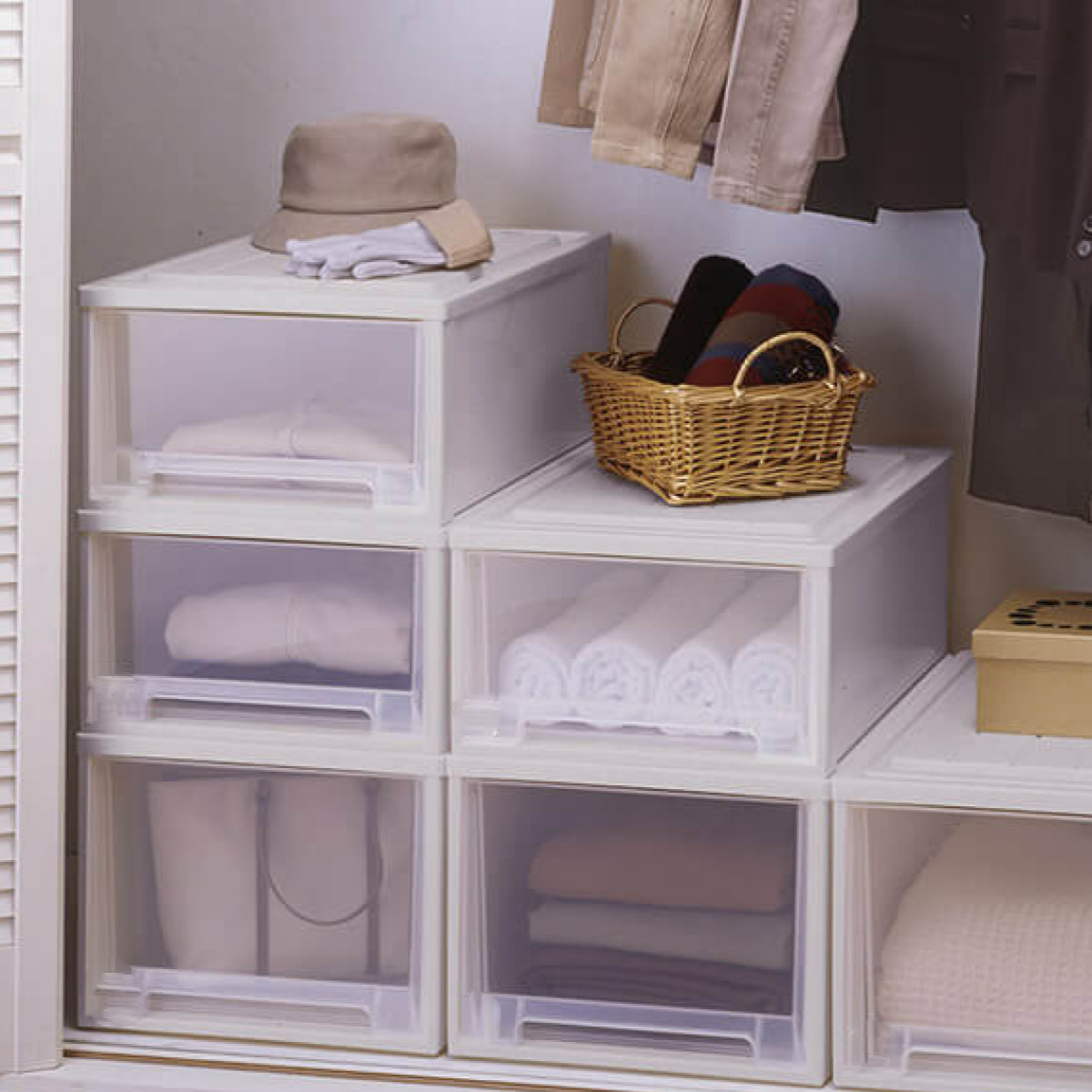 収納ケース 2個セット Fitsケースに積み重ねられる ビュートクローゼット 23 引き出し クローゼット ( 収納 衣装ケース クローゼット収納 積み重ね 幅39 奥行53 高さ23 天馬 日本製 クローゼット収納ケース )