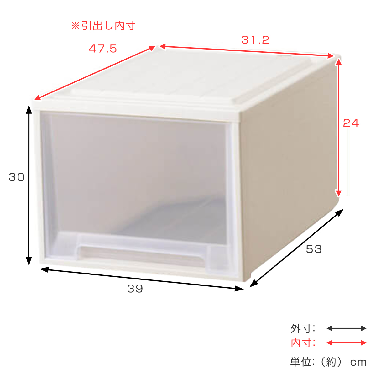 収納ケース 4個セット Fitsケースに積み重ねられる ビュートクローゼット 30 引き出し クローゼット ( 収納 衣装ケース クローゼット収納 積み重ね 幅39 奥行53 高さ30 天馬 日本製 クローゼット収納ケース )