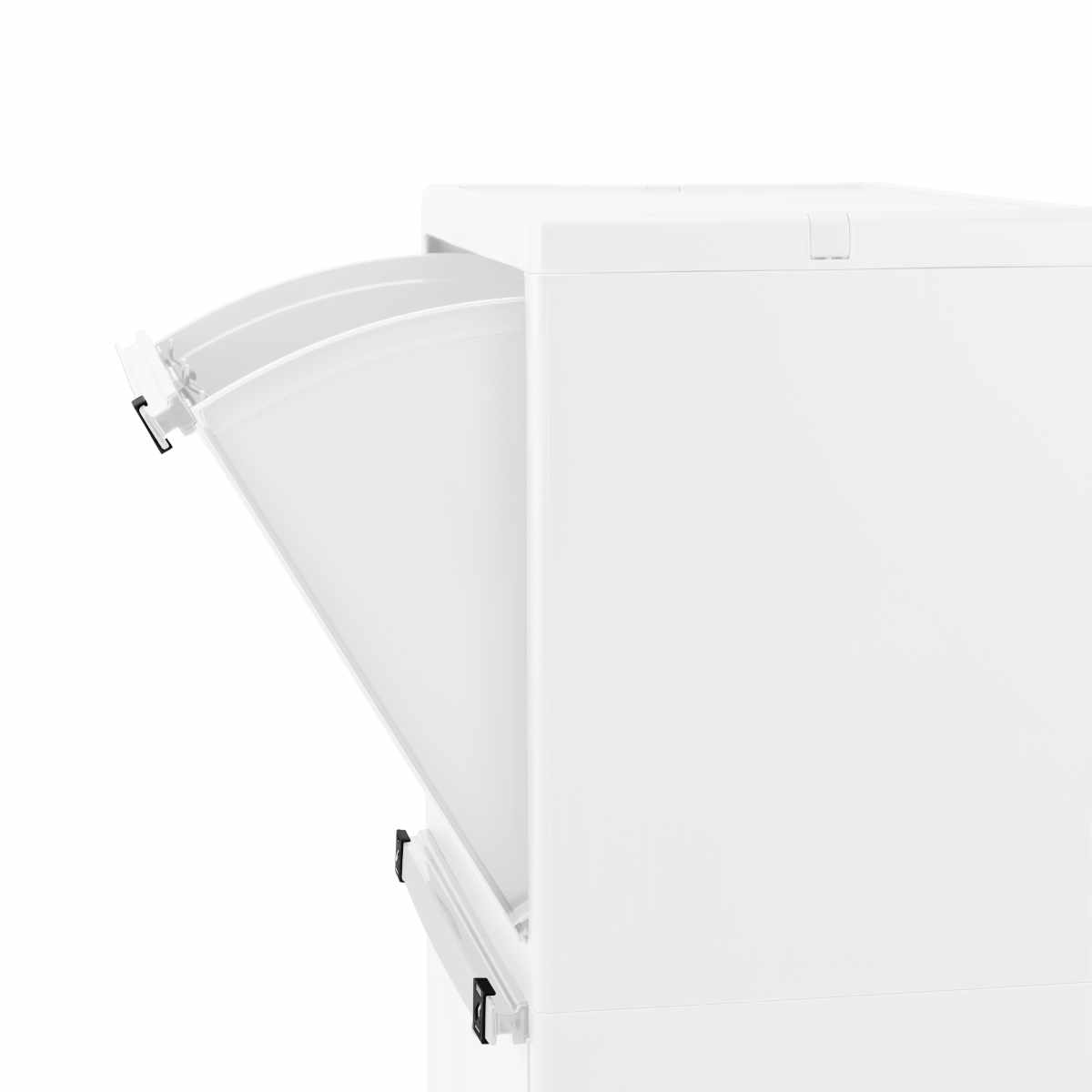 ゴミ箱 45L ホワイトラッシュ 多段 分別 ( ごみ箱 45リットル 3段 縦型 フラップ ふた付き スリム 省スペース キッチン キャスター付き 最大6分別 フック付き 隙間 シンプル )