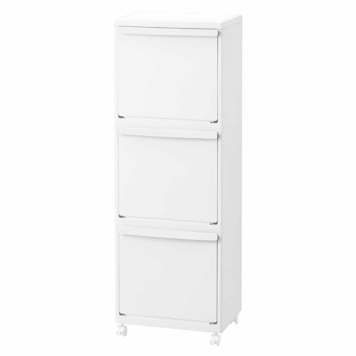 ゴミ箱 45L ホワイトラッシュ 多段 分別 ( ごみ箱 45リットル 3段 縦型 フラップ ふた付き スリム 省スペース キッチン キャスター付き 最大6分別 フック付き 隙間 シンプル )