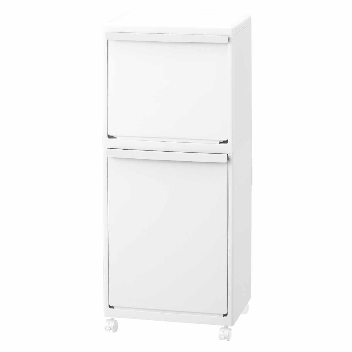 ゴミ箱 40L ホワイトラッシュ 多段 分別 ( ごみ箱 40リットル 2段 縦型 フラップ ふた付き スリム 省スペース キッチン キャスター付き 最大4分別 フック付き 隙間 シンプル )