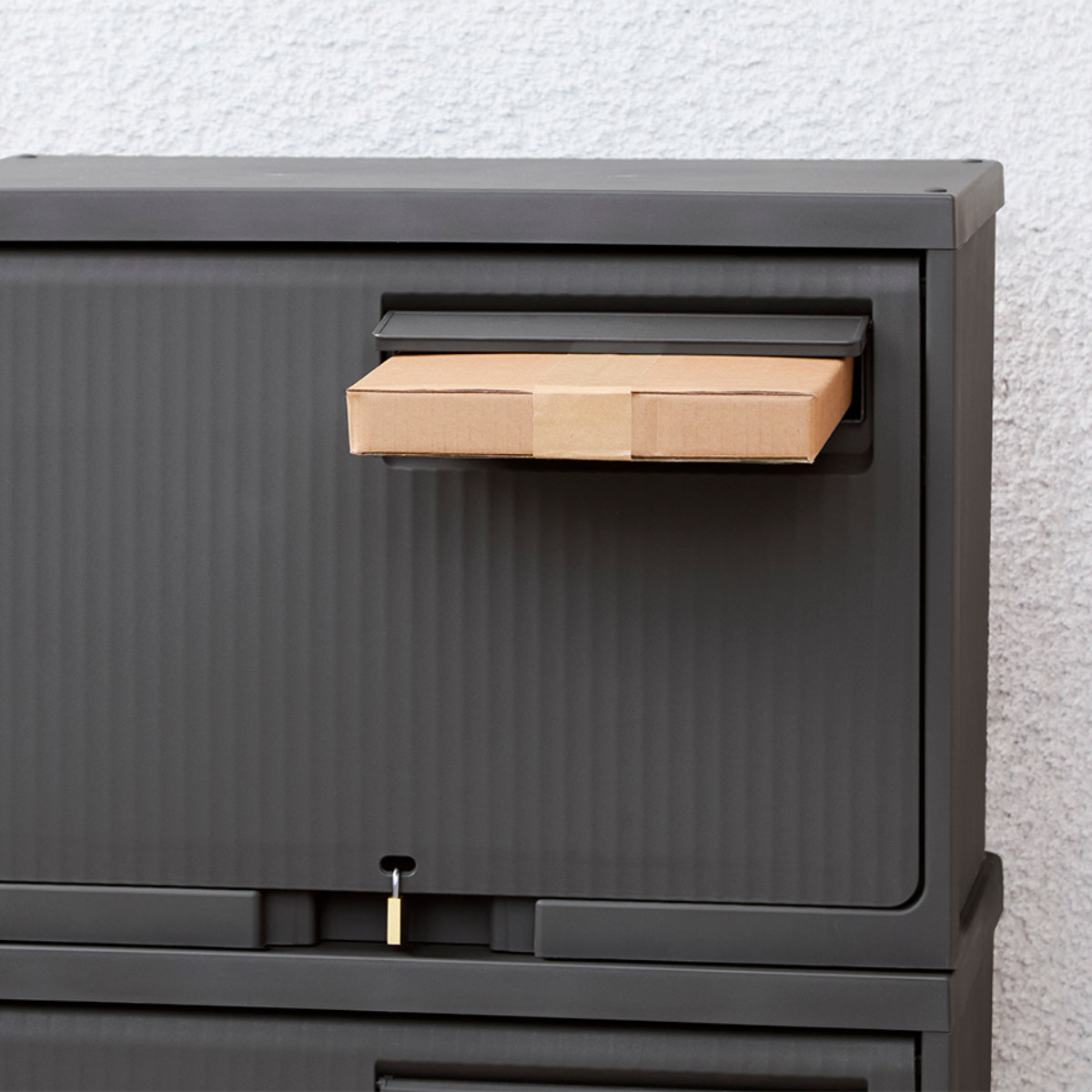 宅配ボックス 積み重ねても受け取れる宅配ボックス ( 宅配 ボックス ポスト一体型 ポスト 宅配ポスト 一戸建て用 スタッキング 1段 据え置き 置き配用ボックス ステッカー 郵便 郵便受け 宅配BOX 戸建 屋外 ) 【ダークグレー】 ダークグレー